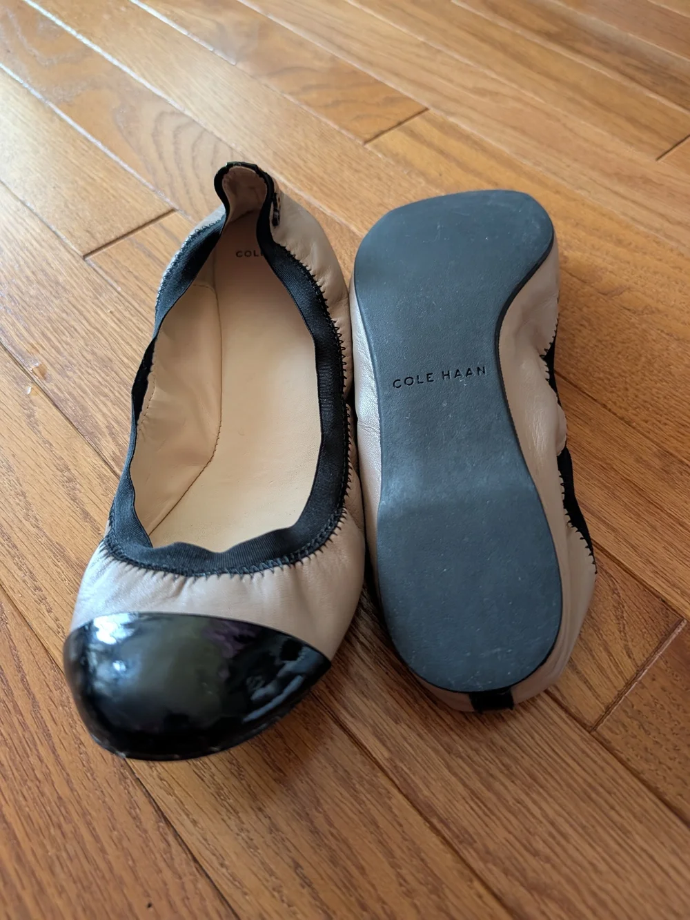 Cole Haan Black and Tan Women's Ballet Flats